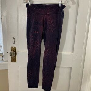 💜 Danskin Athletic Dance Leggings Black and Pink Galaxy size M